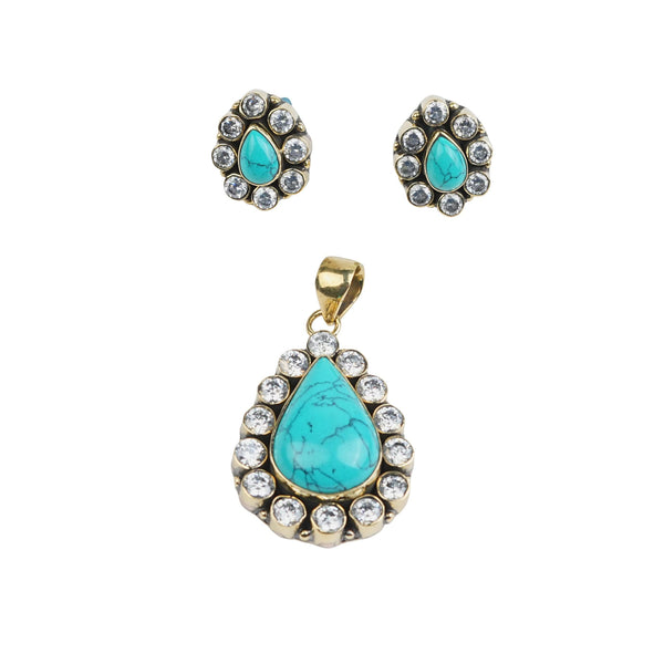 Brass Fashion Pendant & Earrings Set without Chain