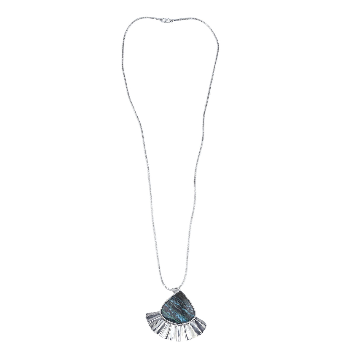 Chrysocolla Statement Pendant Chain Necklace
