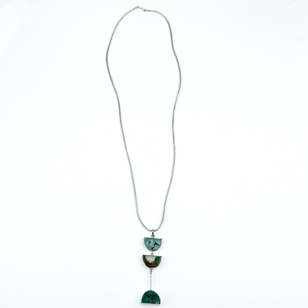 Turquoise Triple Moon Pendant Chain Necklace
