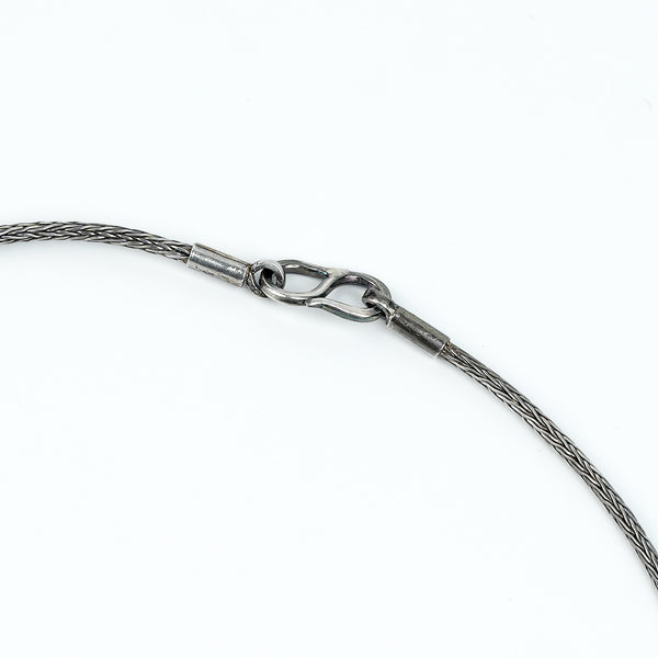 Silver Oxidized Sun Motif Green Onyx Pendant Chain Necklace