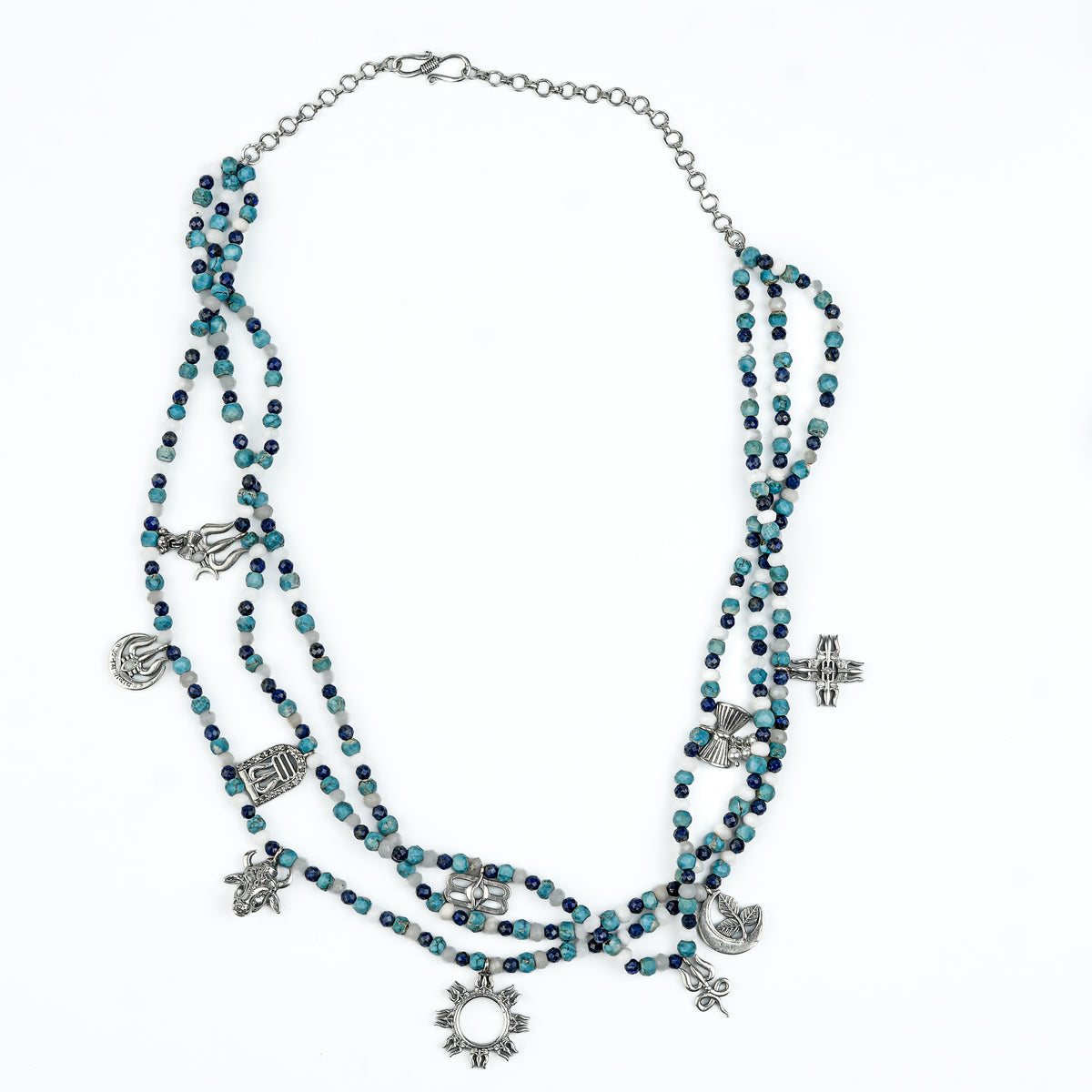 Silver Shiva Multi Charm Necklace [Made to Order]