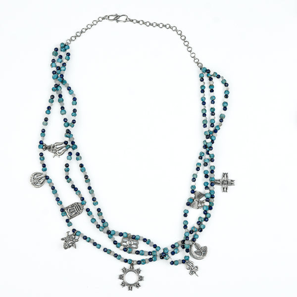 Silver Shiva Multi Charm Necklace [Made to Order]