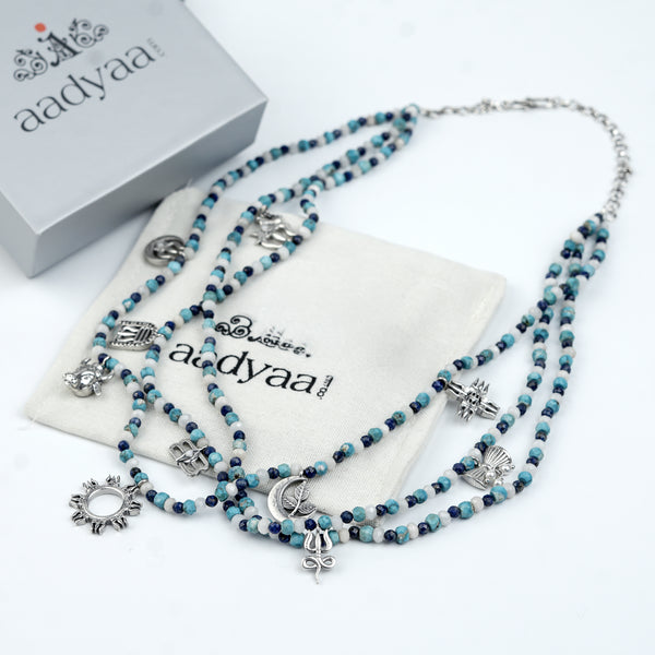 Silver Shiva Multi Charm Necklace (Made to Order)