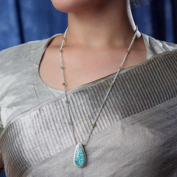 Luxe Necklace – Amazonite & Chain