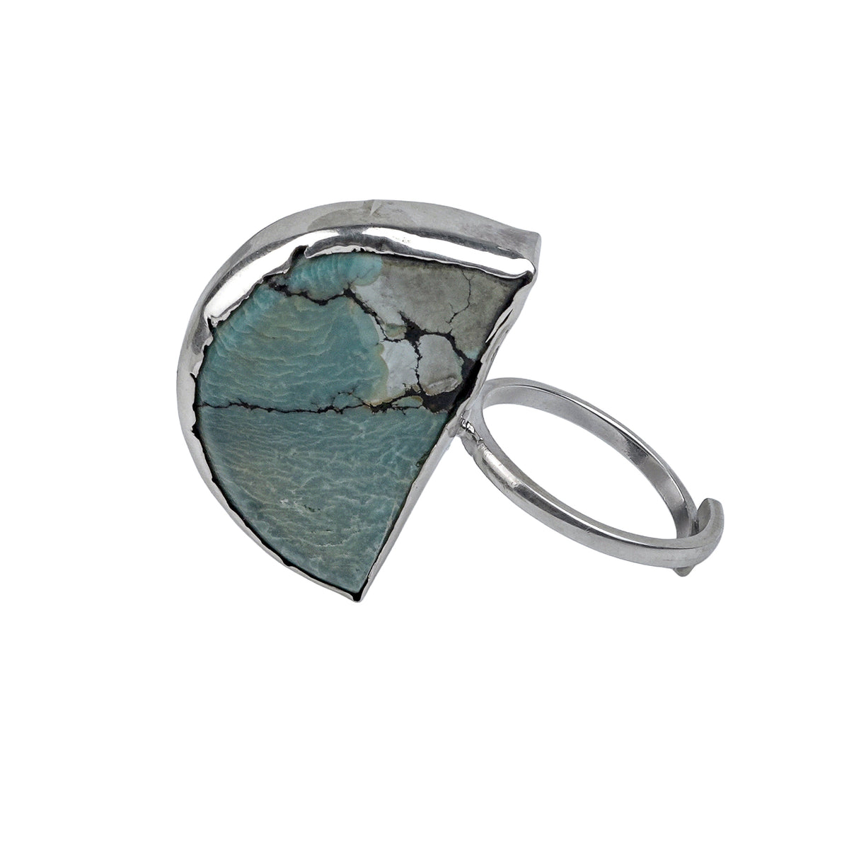 Half Moon Turquoise Geometric Ring