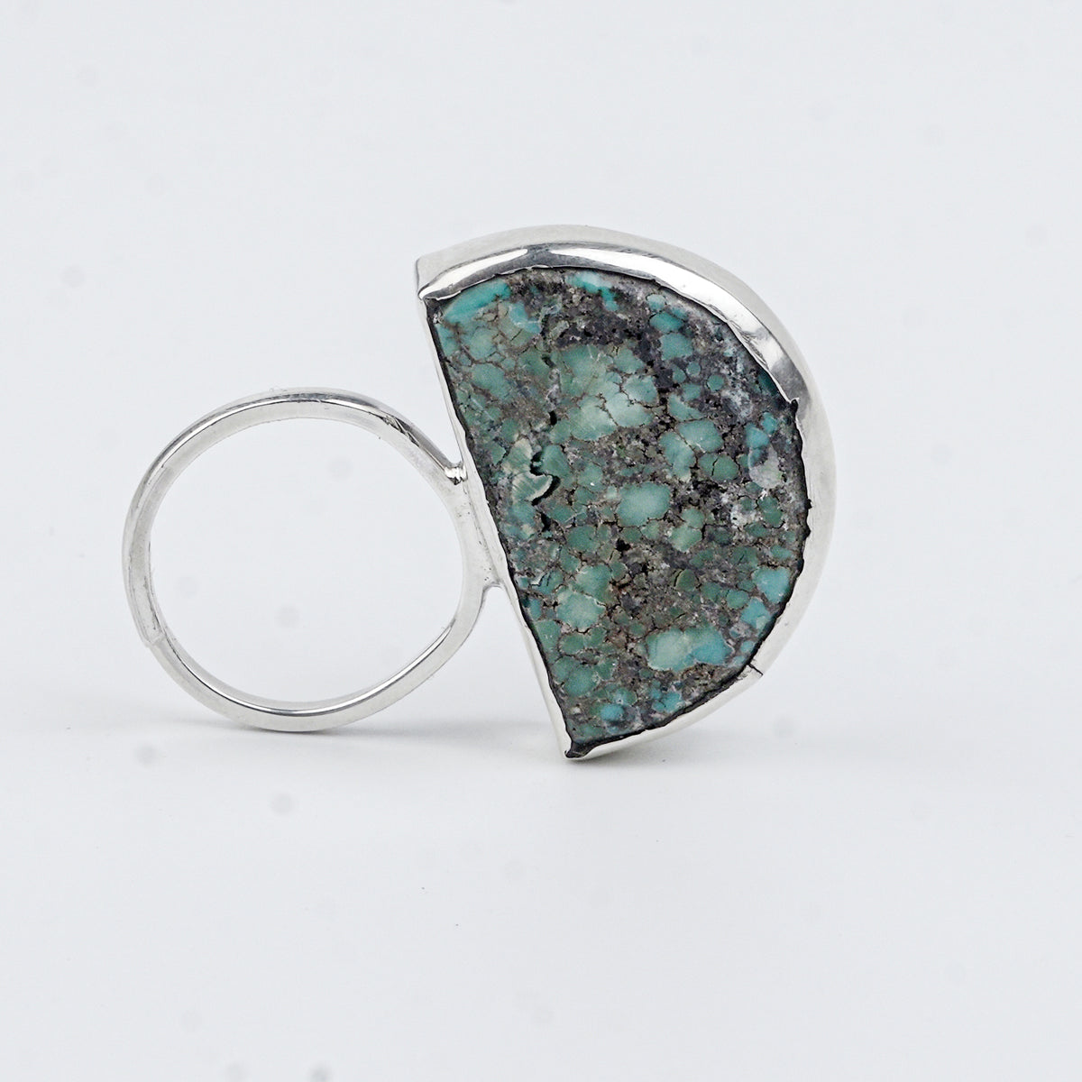 Half Moon Turquoise Geometric Ring