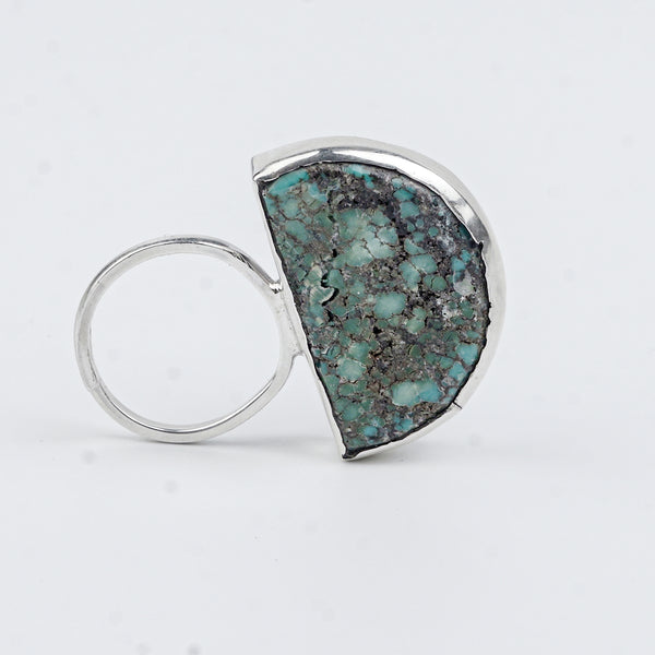 Half Moon Turquoise Geometric Ring