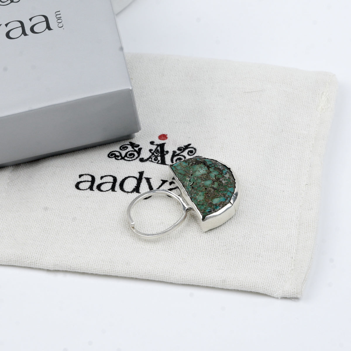 Half Moon Turquoise Geometric Ring