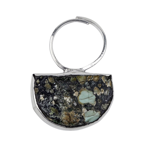 Half Moon Turquoise Geometric Ring