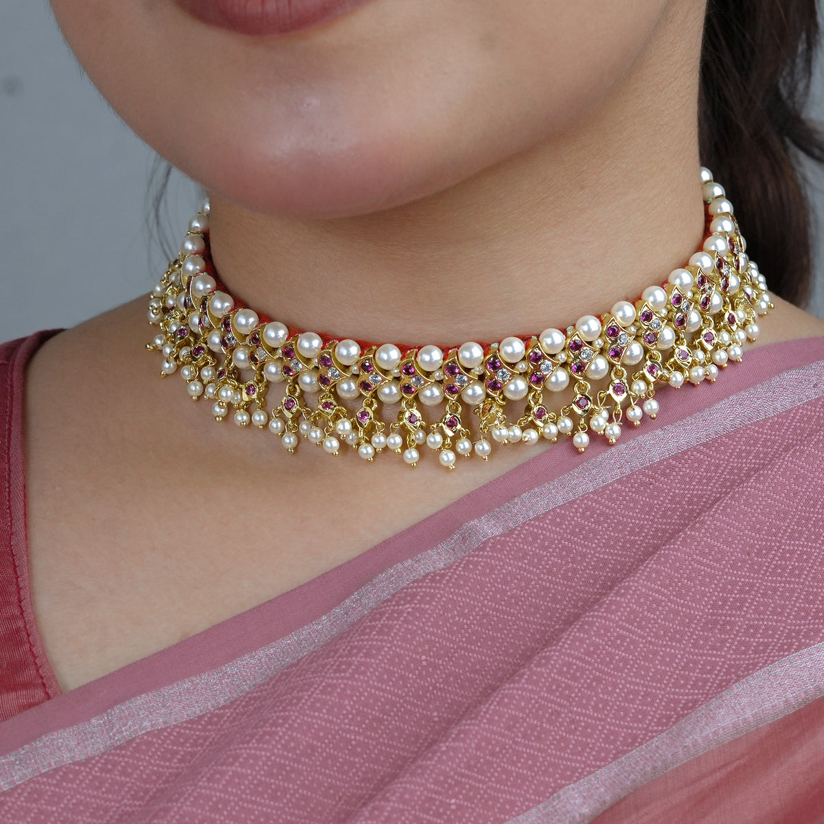 22K Gold Plated Fashion Stone Chinchpeti