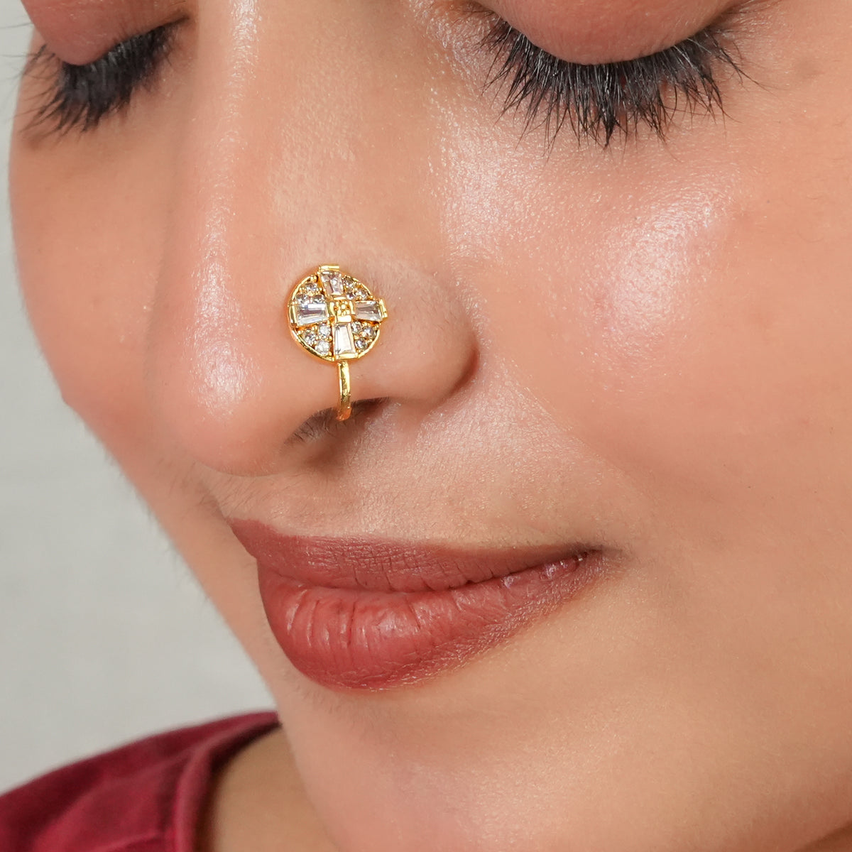 22K Gold Plated Fashion Bugadi / Nose Pin