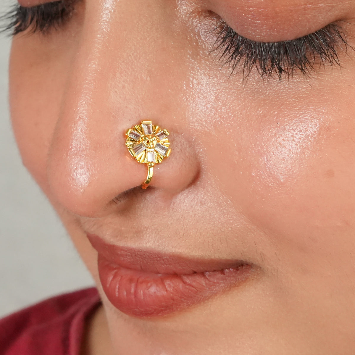 22K Gold Plated Fashion Bugadi / Nose Pin