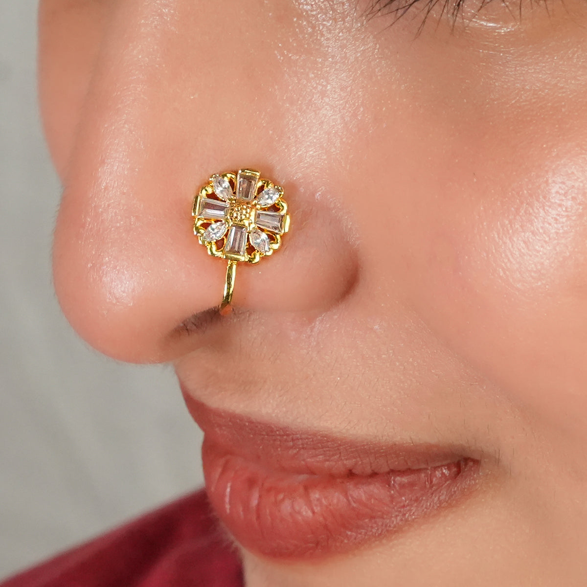 22K Gold Plated Fashion Bugadi / Nose Pin