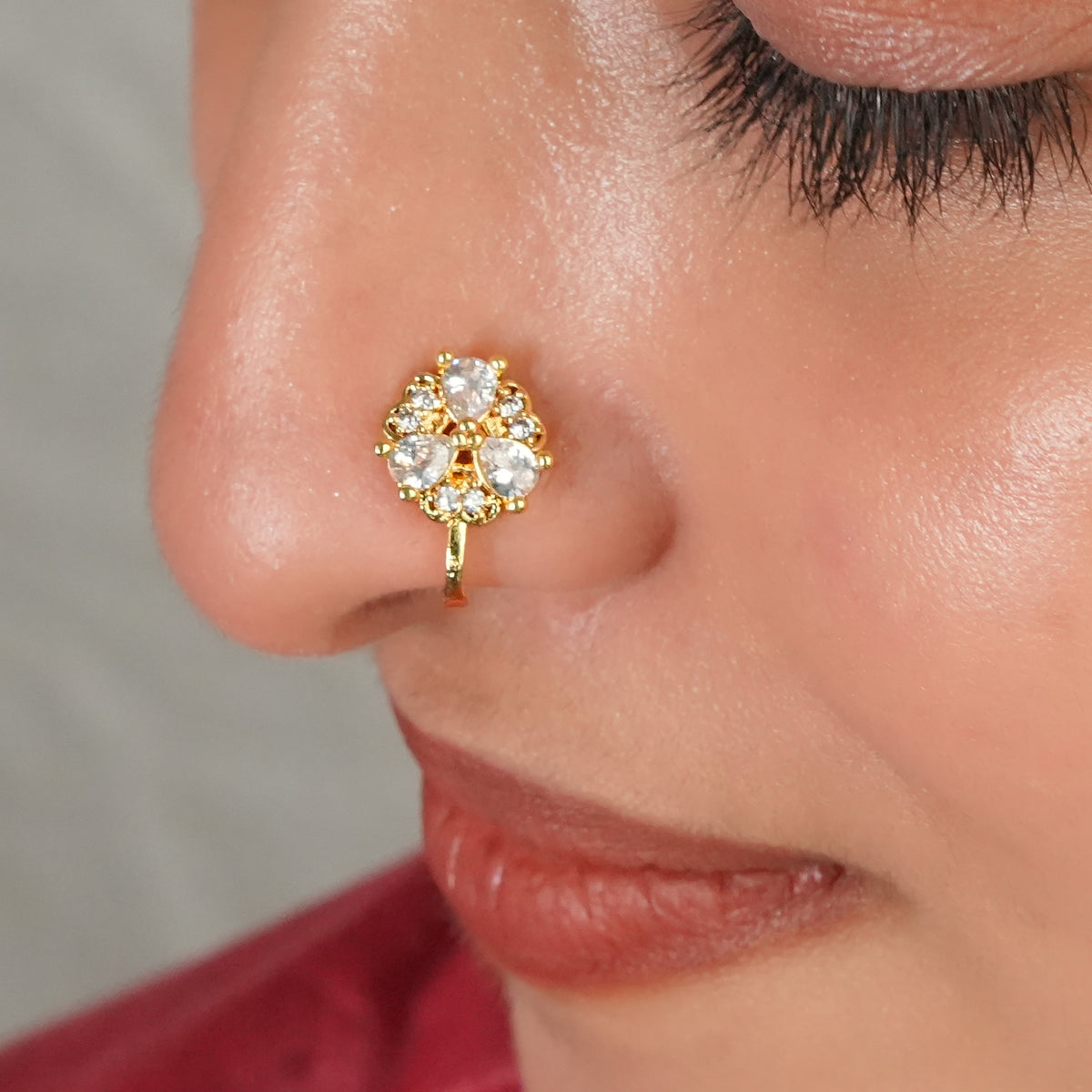 22K Gold Plated Fashion Bugadi / Nose Pin