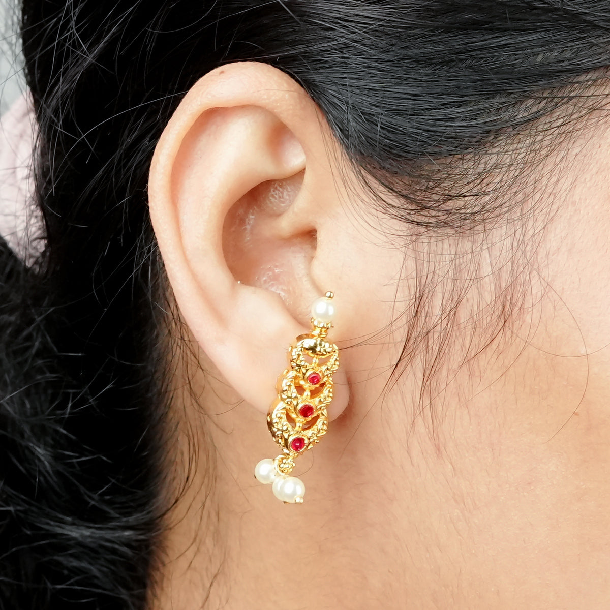 22K Gold Plated Fashion Pearl Chinchpeti