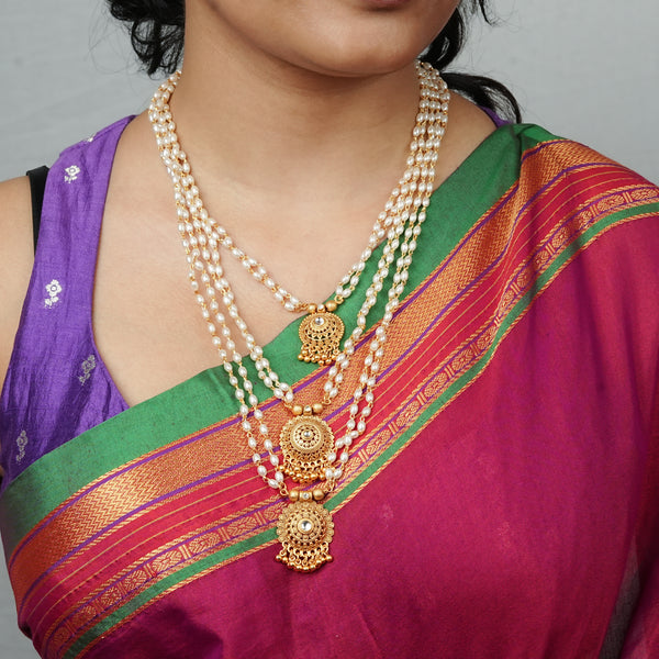 22K Gold Plated Fashion 3 – Layer Pearl Set