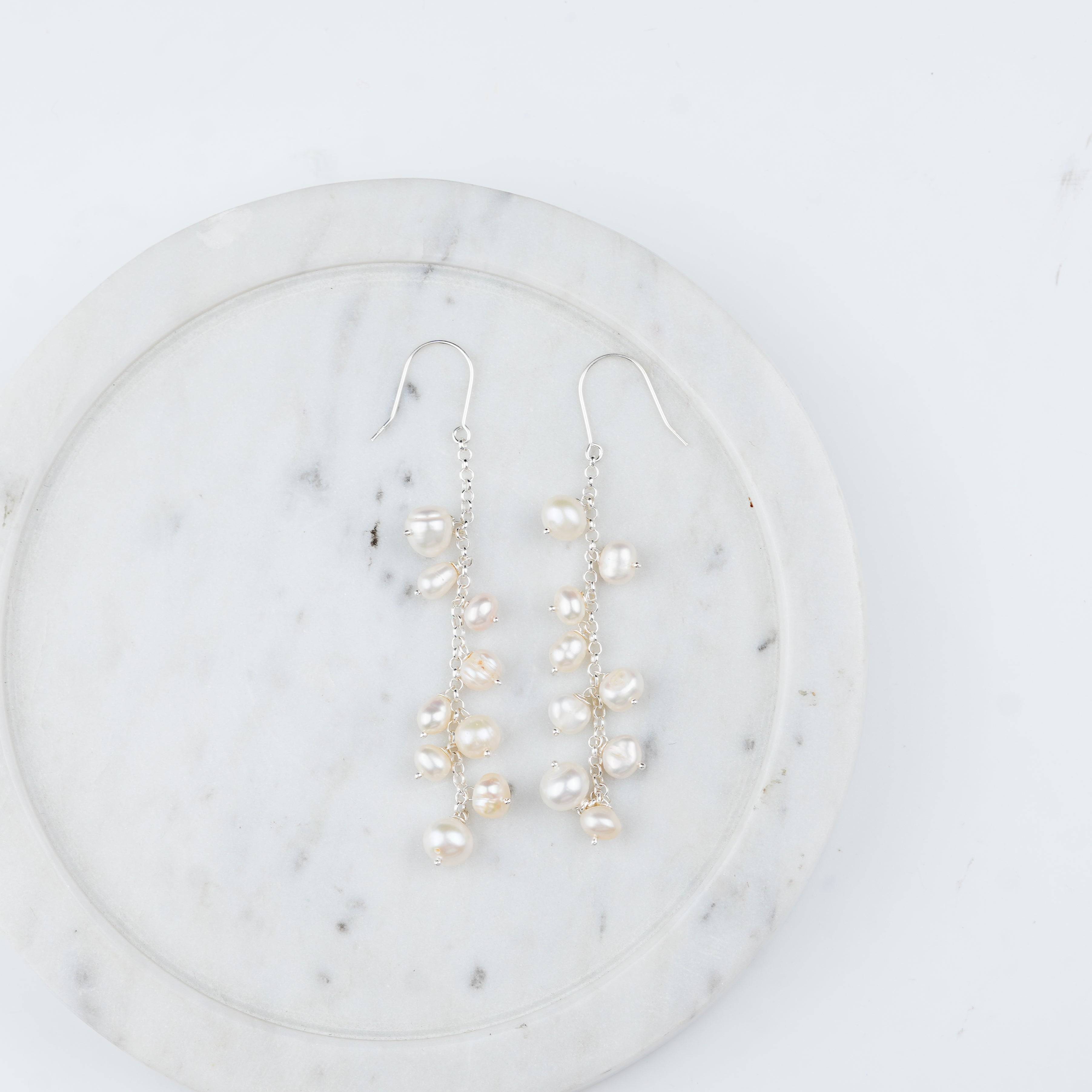 Elegant freshwater pearl statement earrings