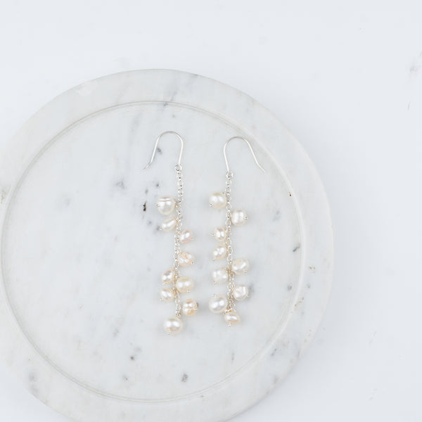Freshwater Pearl Wine Earrings (Project Handmade)
