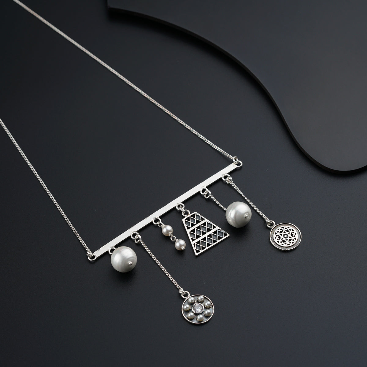Abstract silver Necklace