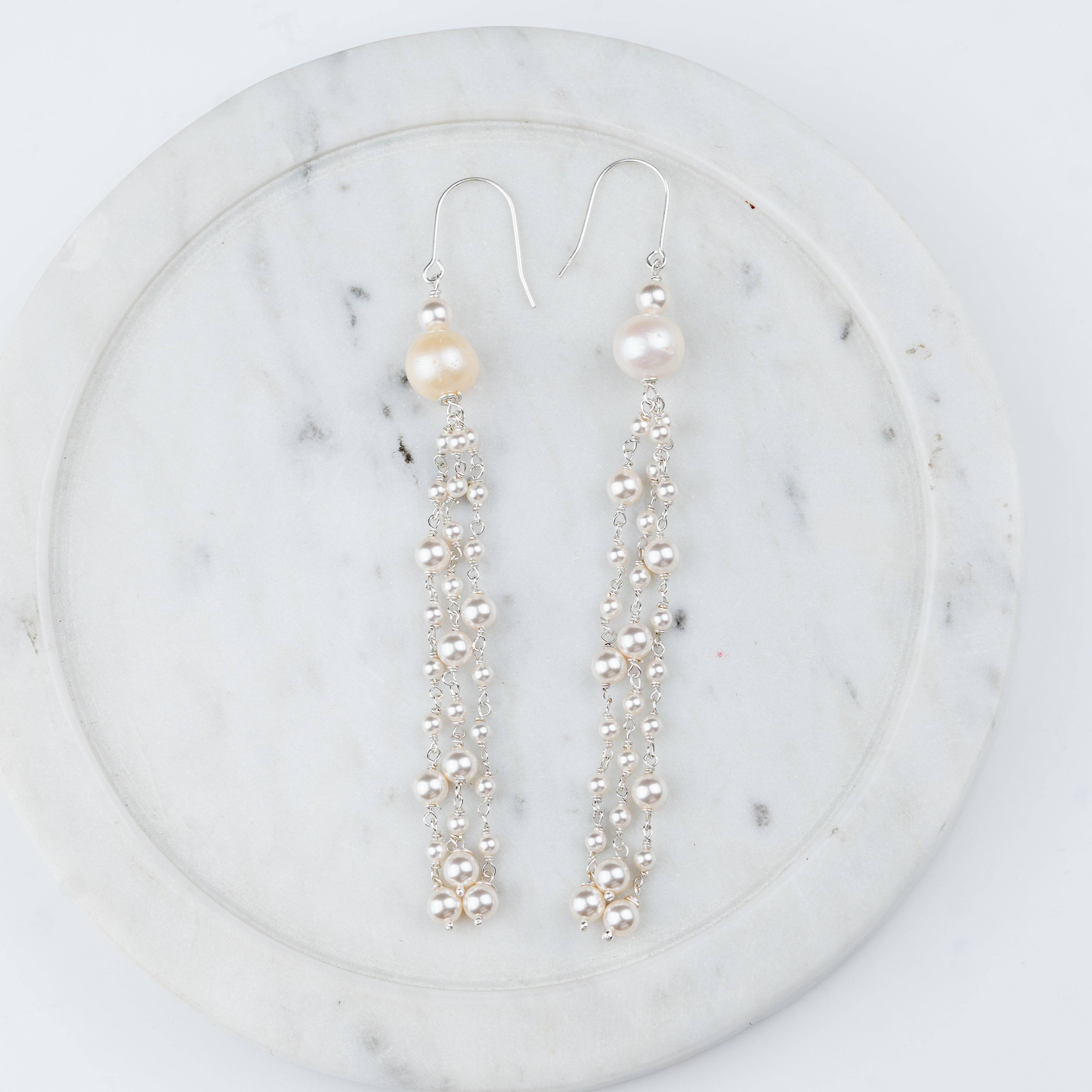 Elegant pearl statement earrings for festive and special occasions