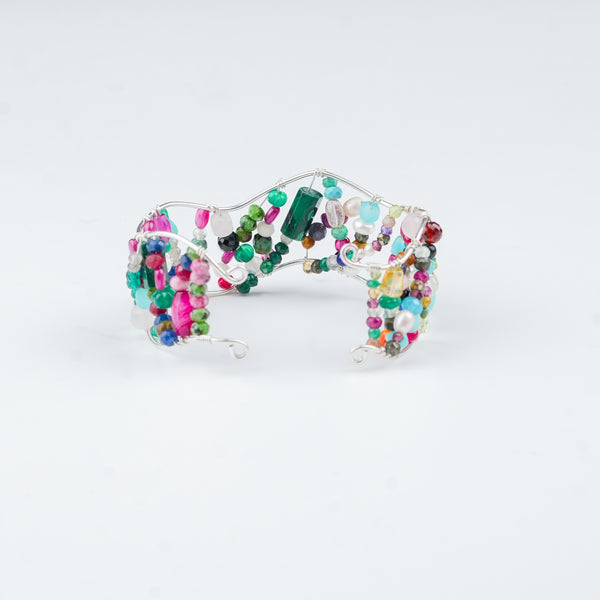 Project Handmade multicolour gemstone bracelet