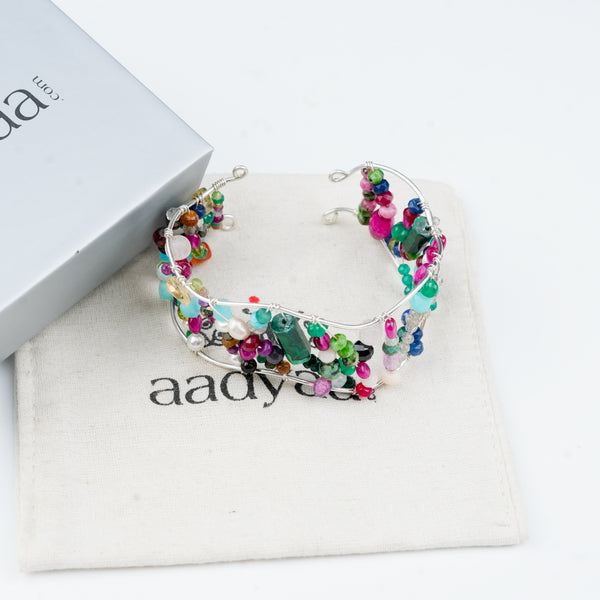 Natural multicolour stone bracelet for women