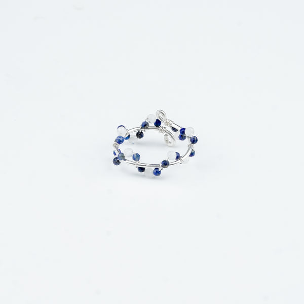 Blue turquoise and pearl gemstone earrings for women