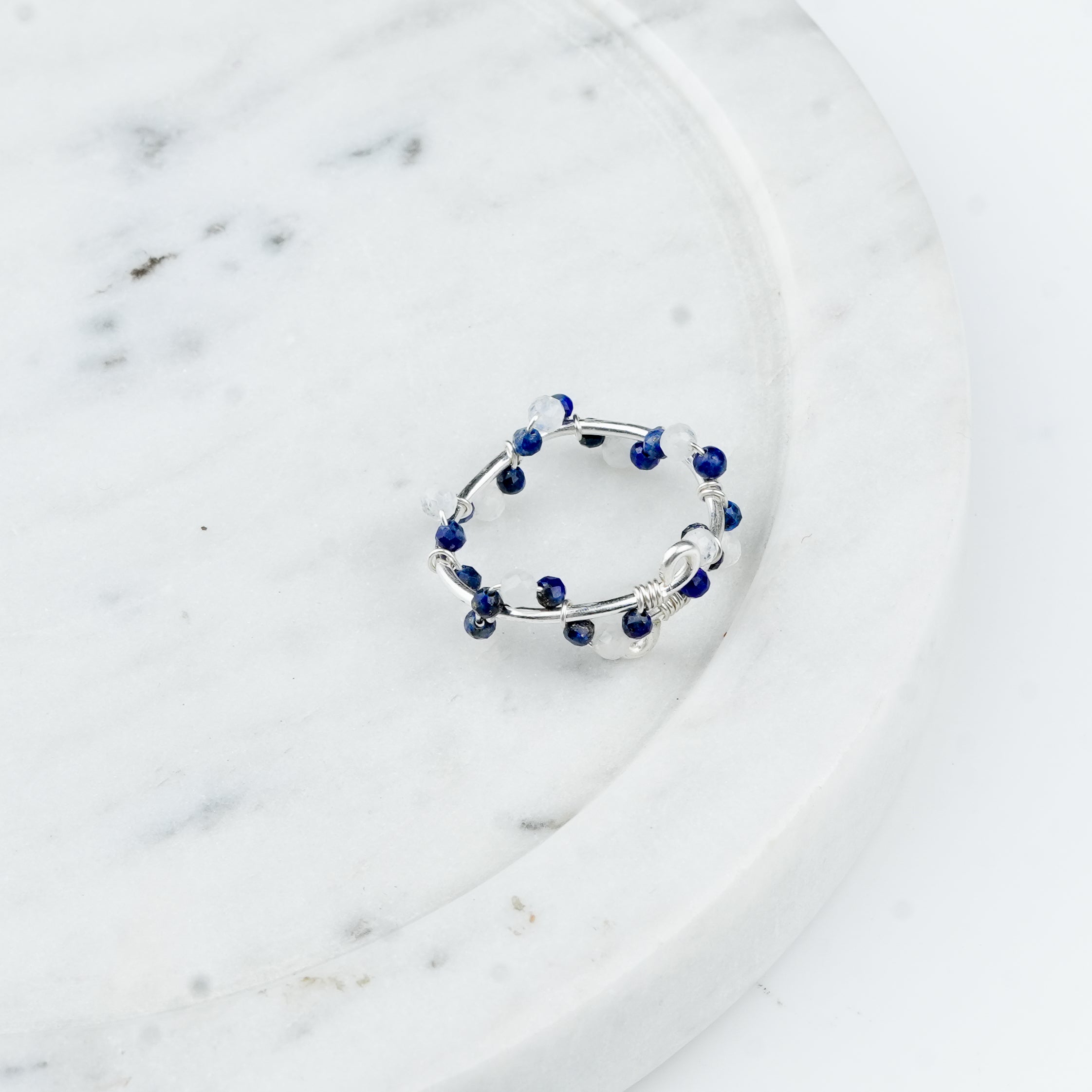 Lapis Lazuli & Moonstone Ring (Project Handmade)