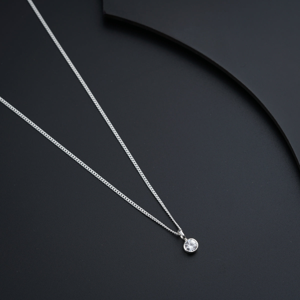 Silver Necklace with CZ Pendant