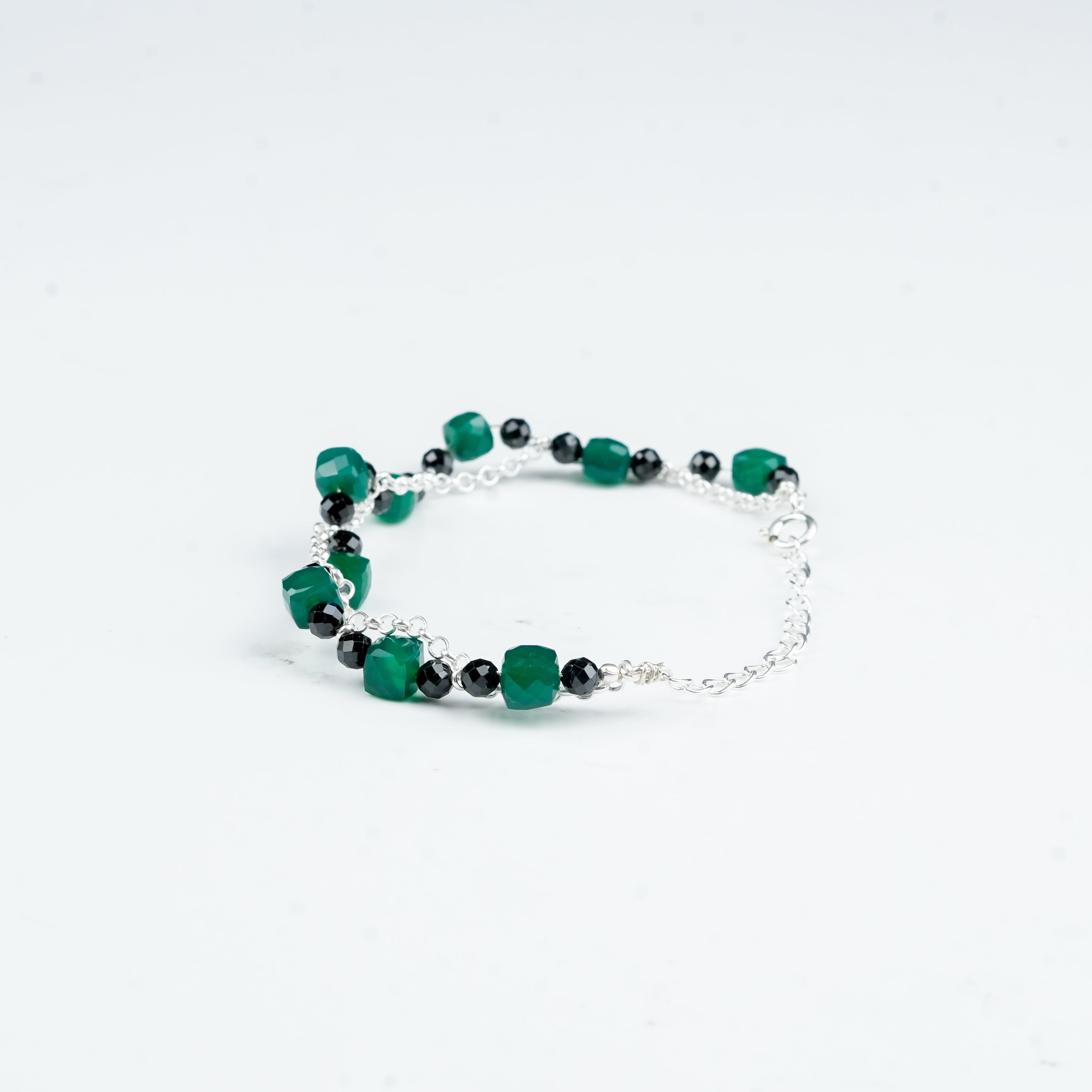 Green Onyx & Black Spinel Bracelet (Project Handmade)