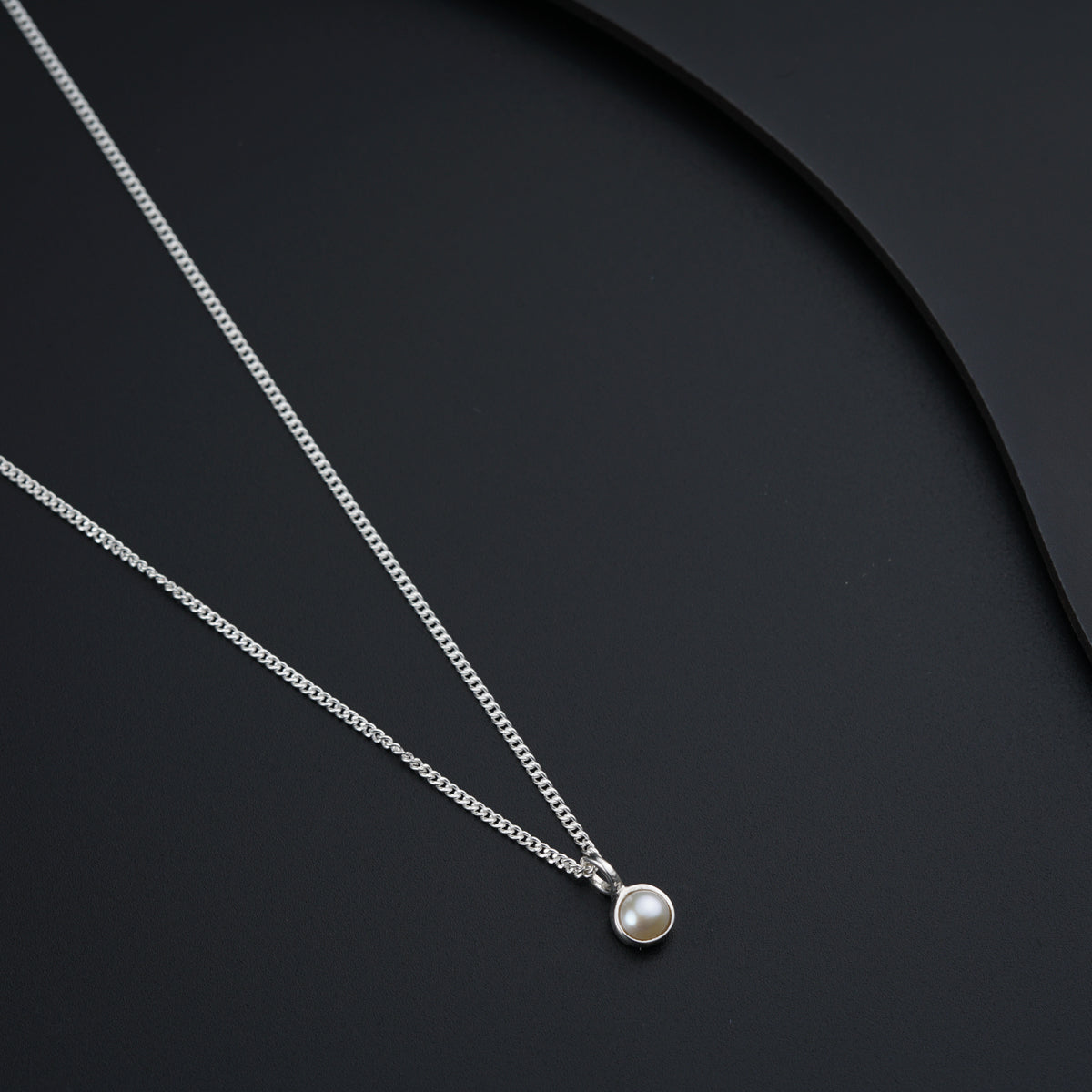 Silver Necklace with Pearl Drop