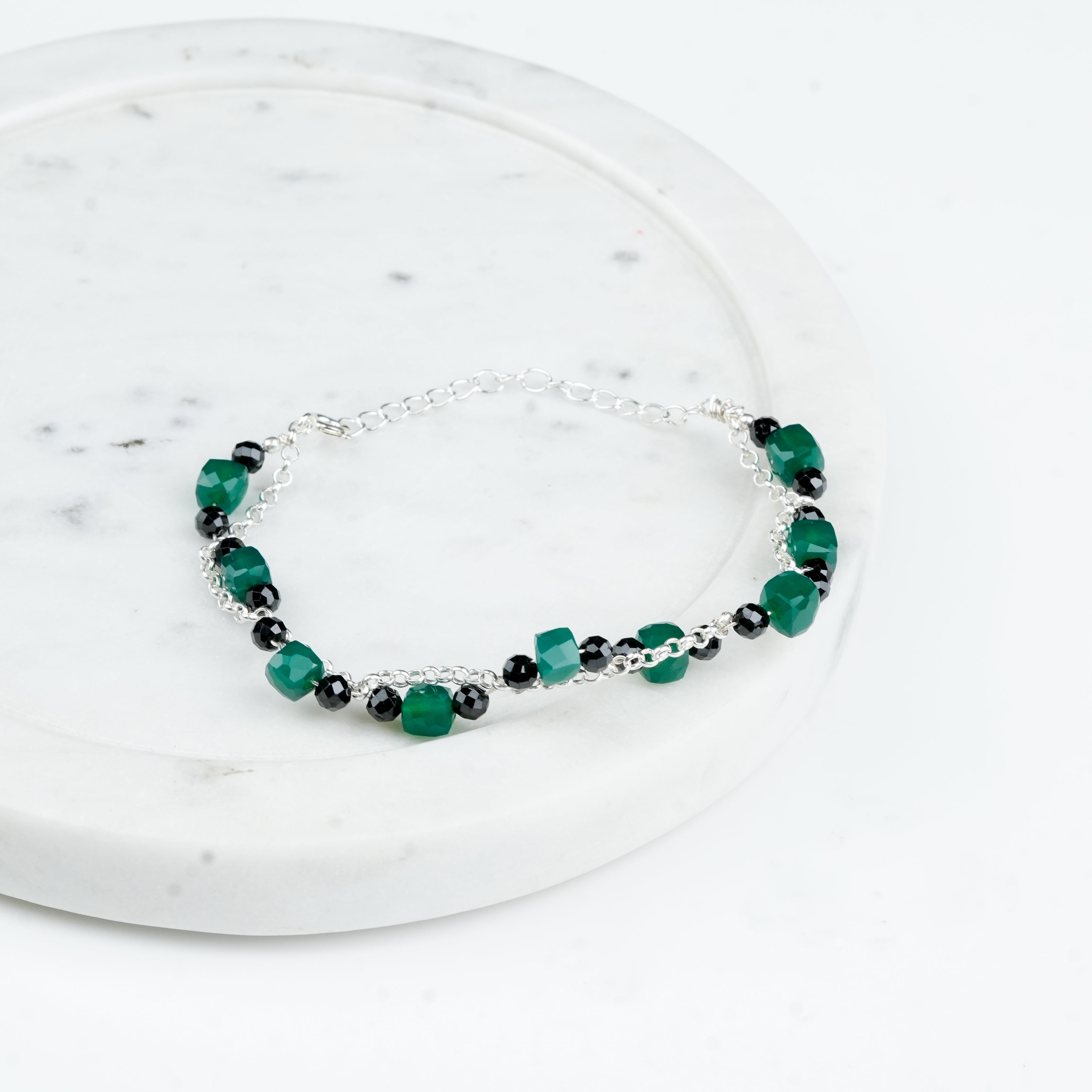 Green Onyx & Black Spinel Bracelet (Project Handmade)