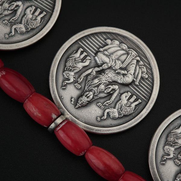 Putali Haar Set Long - Coin Necklace | 92.5 Silver | Oxidised Finish (Made to Order)