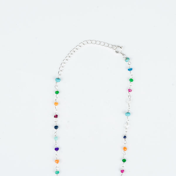 Colourful gemstone Ganthan necklace for festive and traditional wear