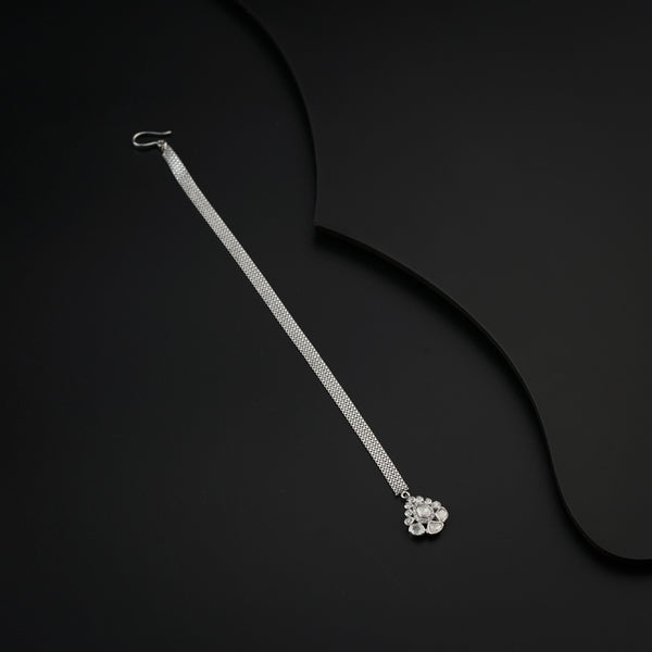 Polki Silver Maang Tika (Moissanite)