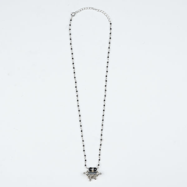 Black Spinel Ganthan Necklace with Tait Pendant
