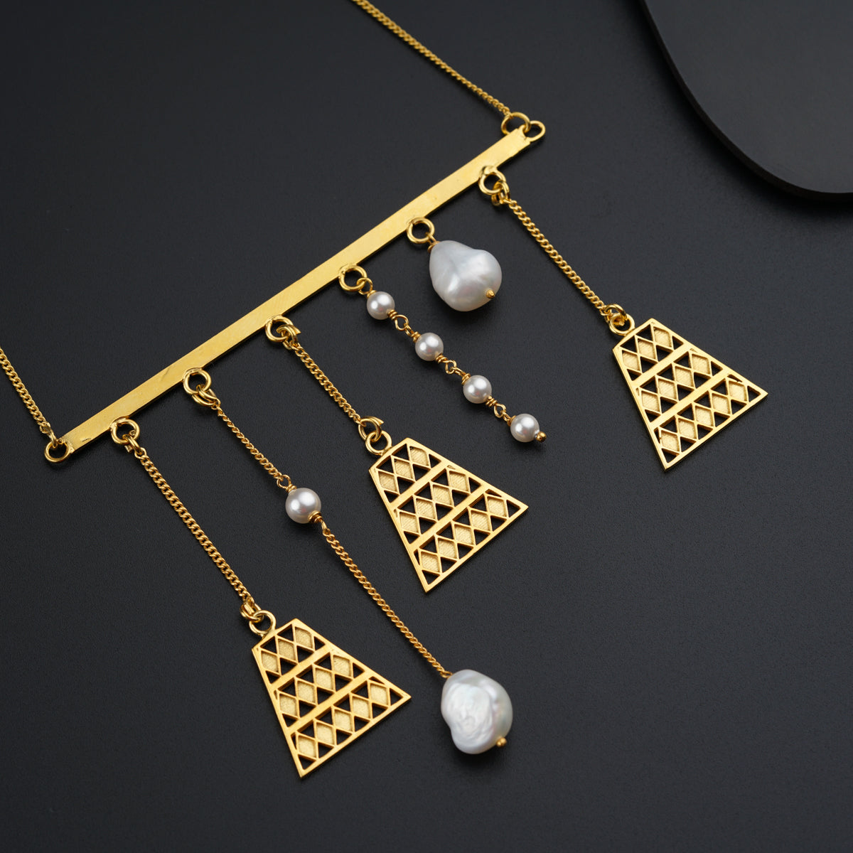 Abstract silver Necklace (Gold Plated)