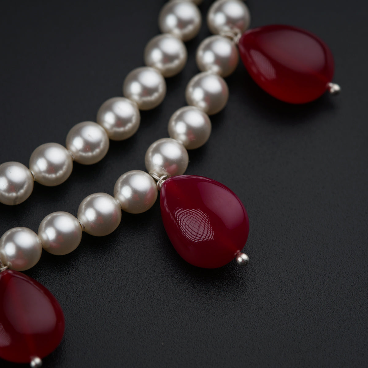 Pearl Blossoms with Ruby Charms