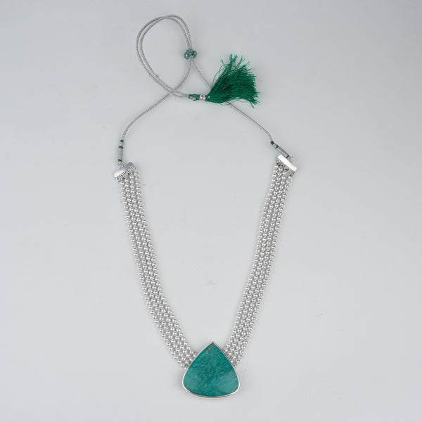 Luxe Necklace – Amazonite & Pearls