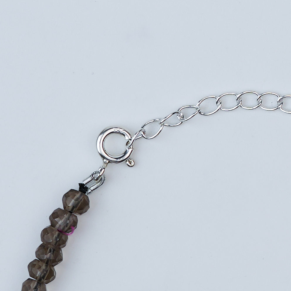 Smokey Quartz Silver Anklet (Project Handmade)