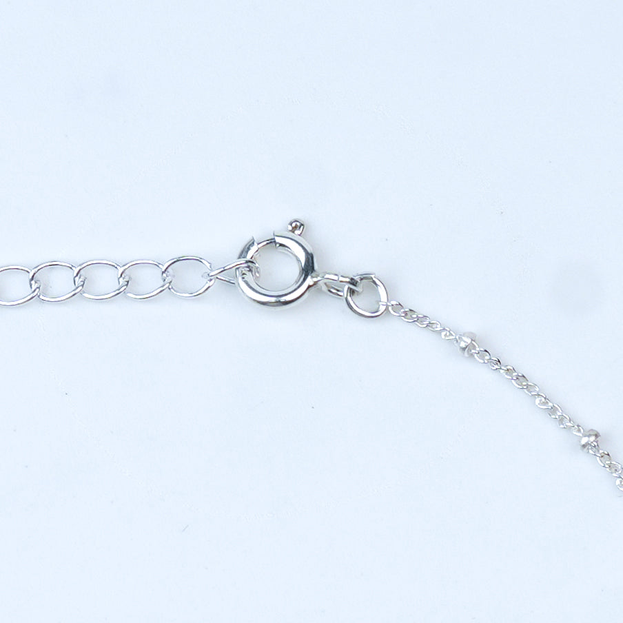 Silver Beaded Chain Anklet