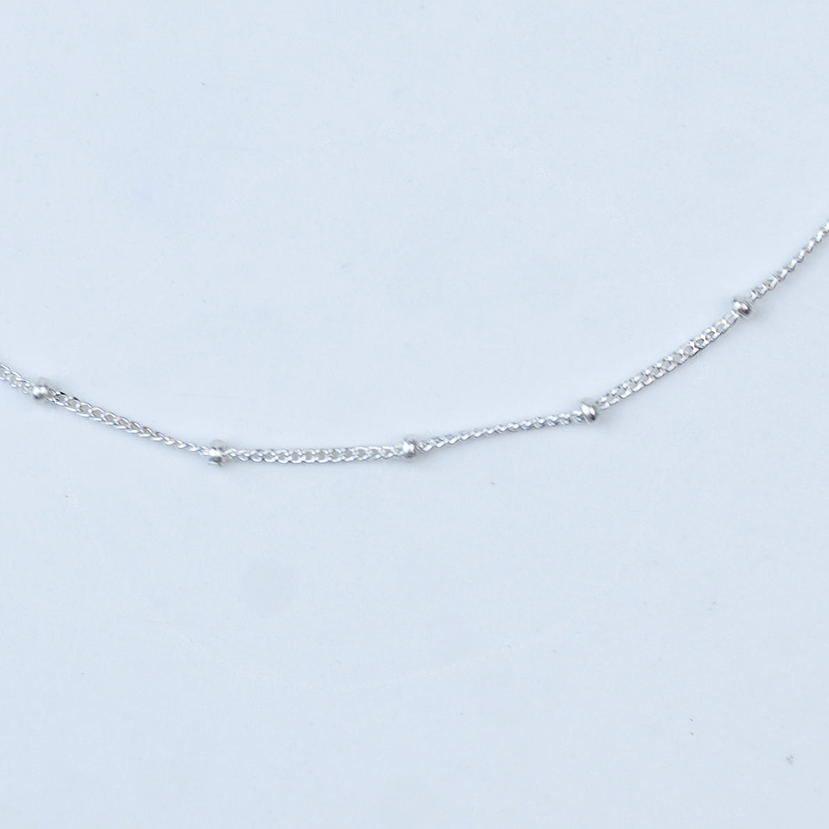 Silver Beaded Chain Anklet