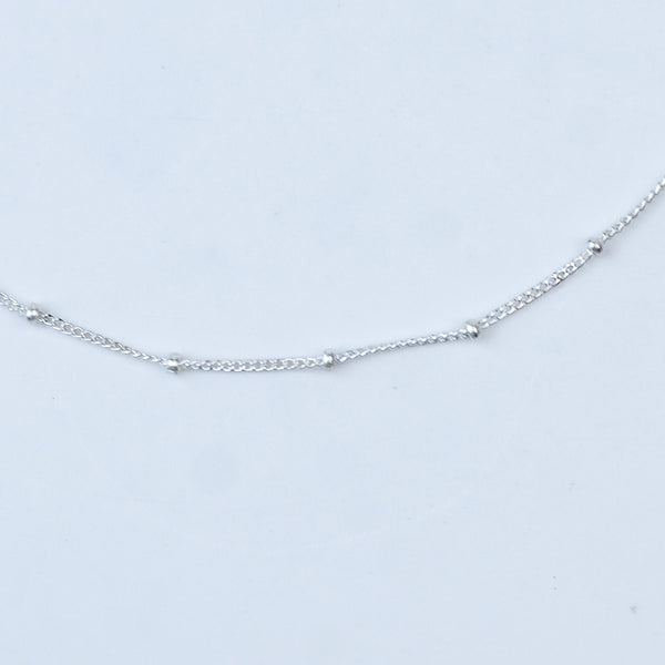 Silver Beaded Chain Anklet