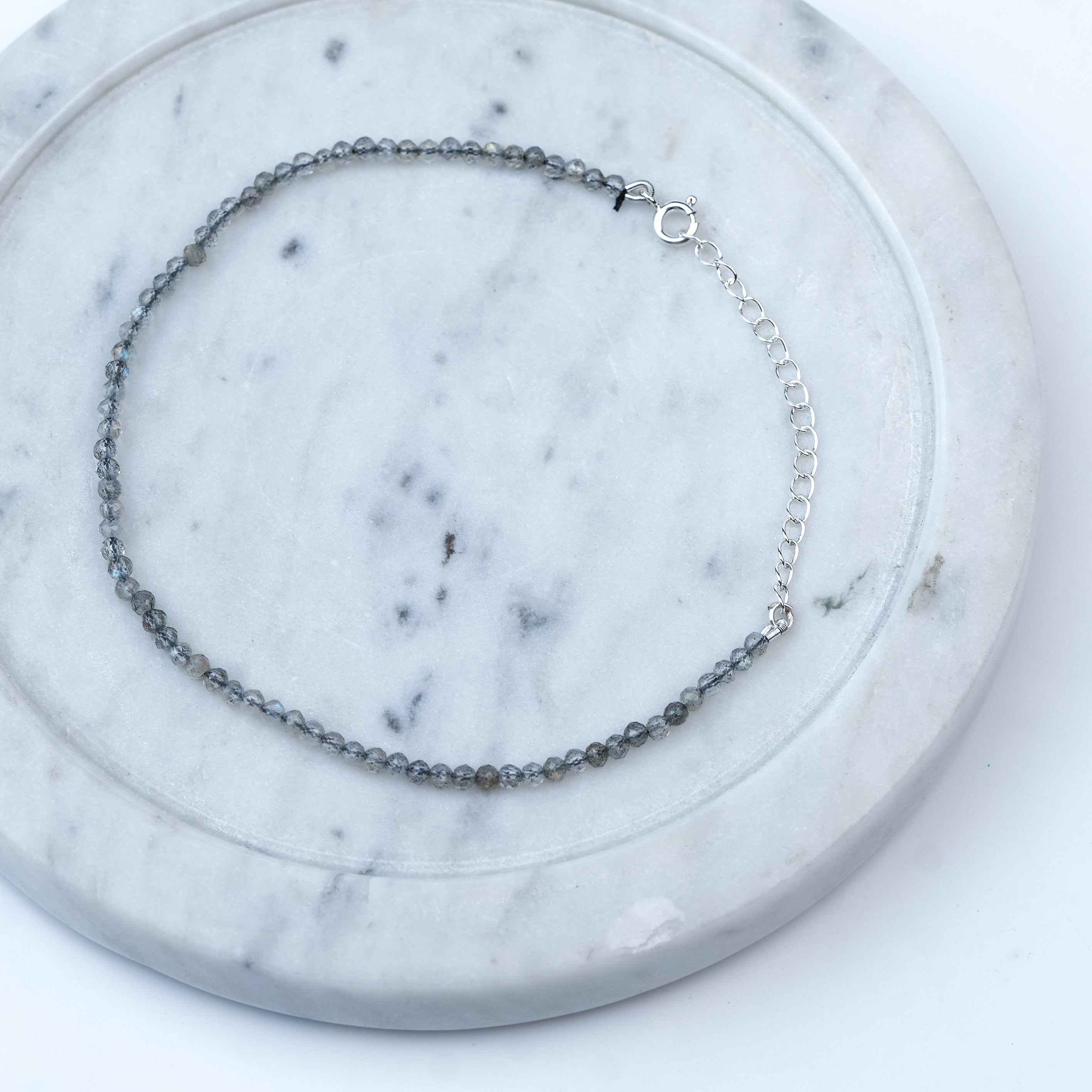 Labradorite Silver Anklet (Project Handmade)
