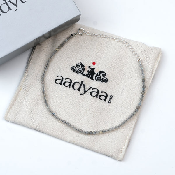 Labradorite Silver Anklet (Project Handmade)