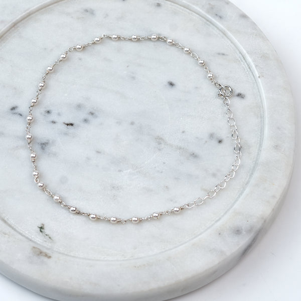 Silver Pearl Ganthan Anklet