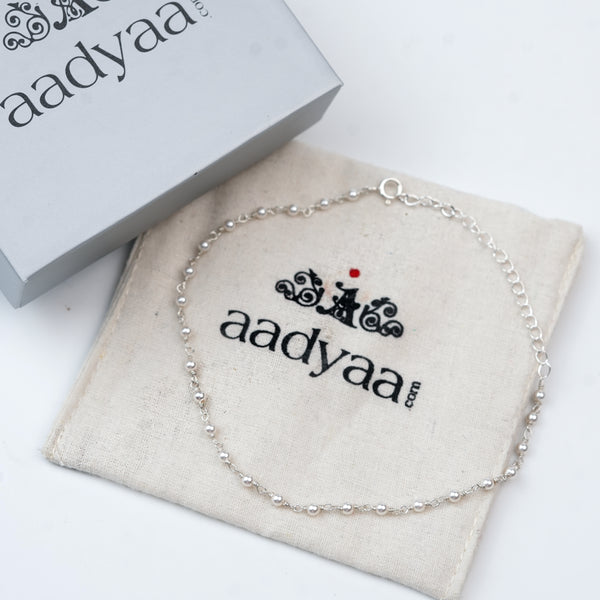 Silver Pearl Ganthan Anklet