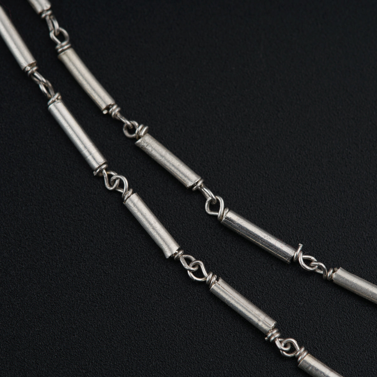 Double Layer Silver Pipe Necklace