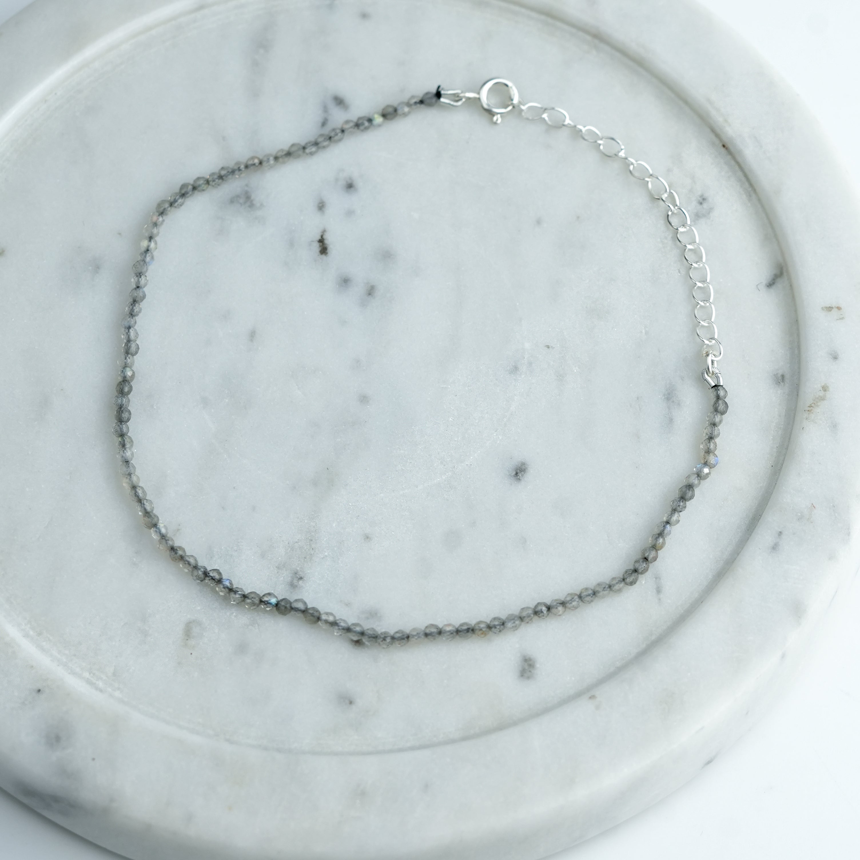 Labradorite Silver Anklet (Project Handmade)