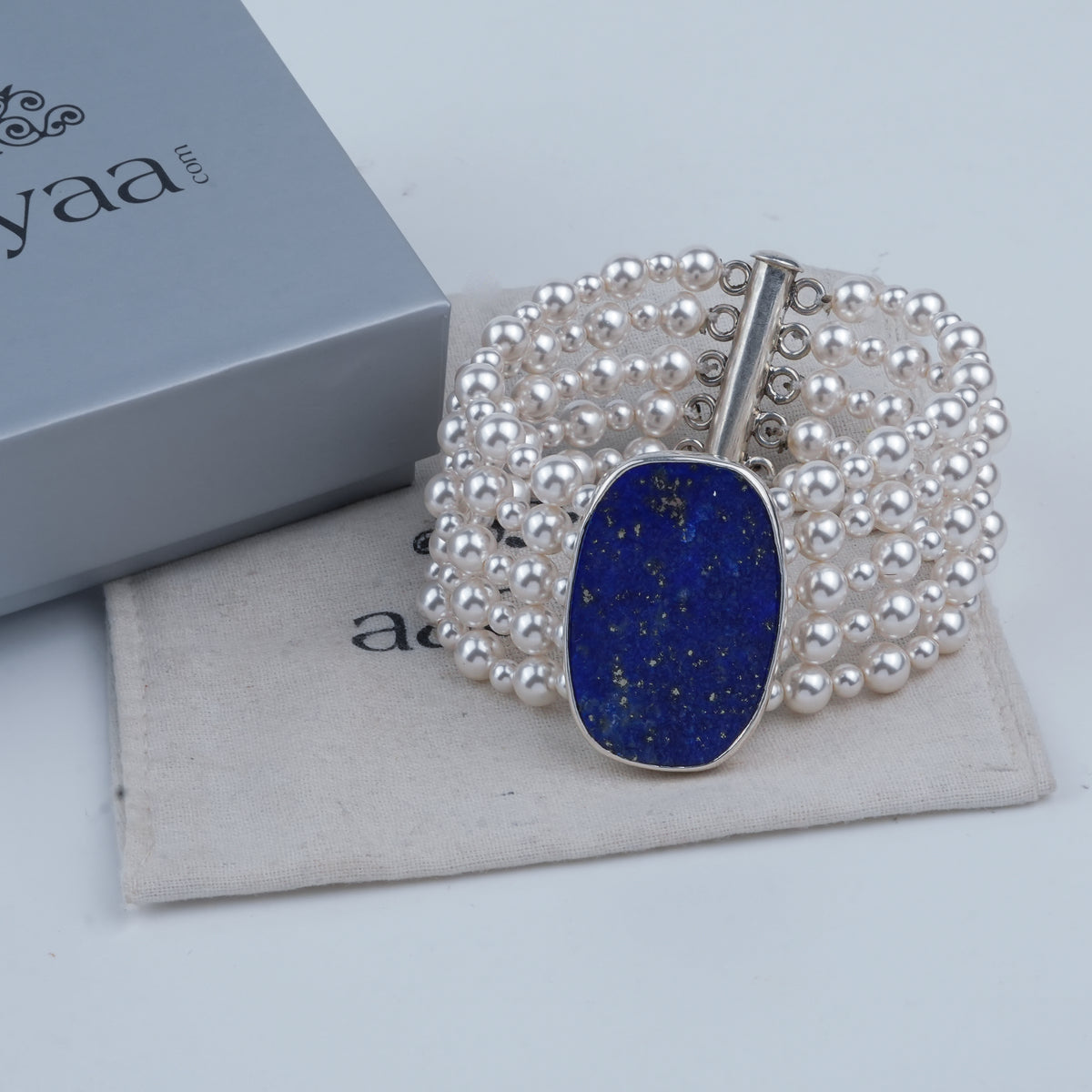 Luxe Bracelet – Lapis Lazuli & Pearls